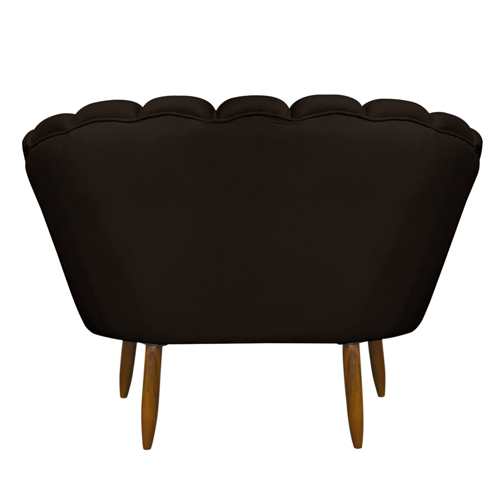 Namoradeira Pétala 2 Lugares Decorativa Veludo Marrom - Montanaris Decor