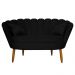 Namoradeira Pétala 2 Lugares Decorativa Veludo Preto - Montanaris Decor