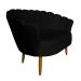 Namoradeira Pétala 2 Lugares Decorativa Veludo Preto - Montanaris Decor