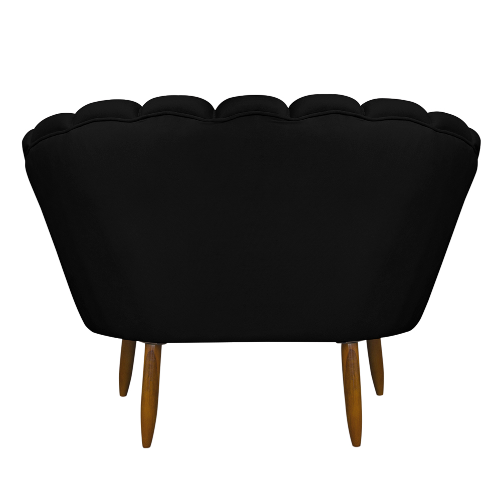 Namoradeira Pétala 2 Lugares Decorativa Veludo Preto - Montanaris Decor