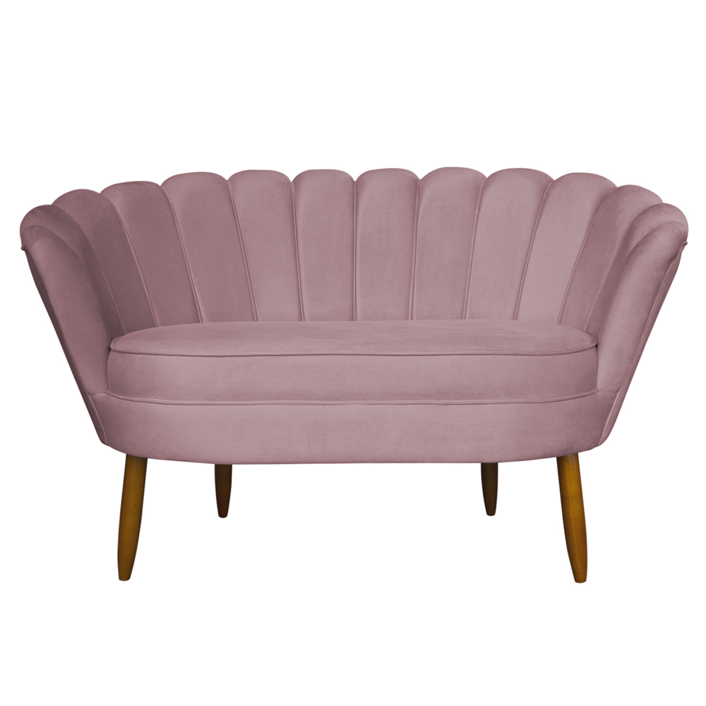Namoradeira Pétala 2 Lugares Decorativa Veludo Rosê - Montanaris Decor