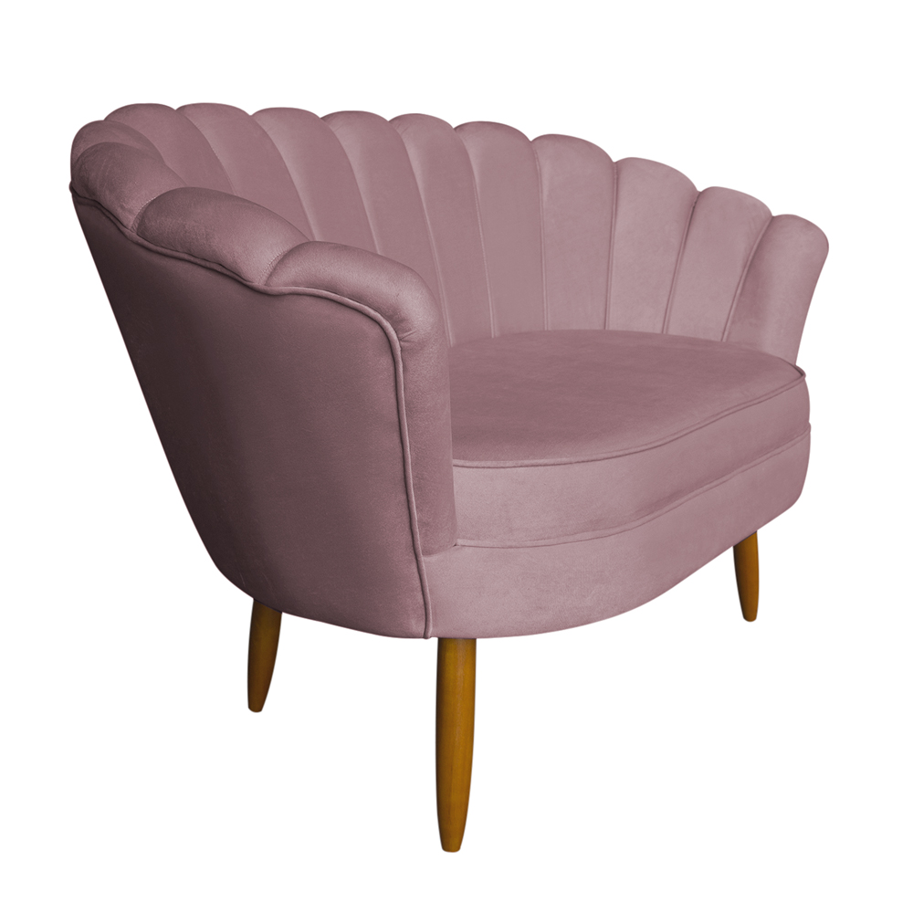 Namoradeira Pétala 2 Lugares Decorativa Veludo Rosê - Montanaris Decor