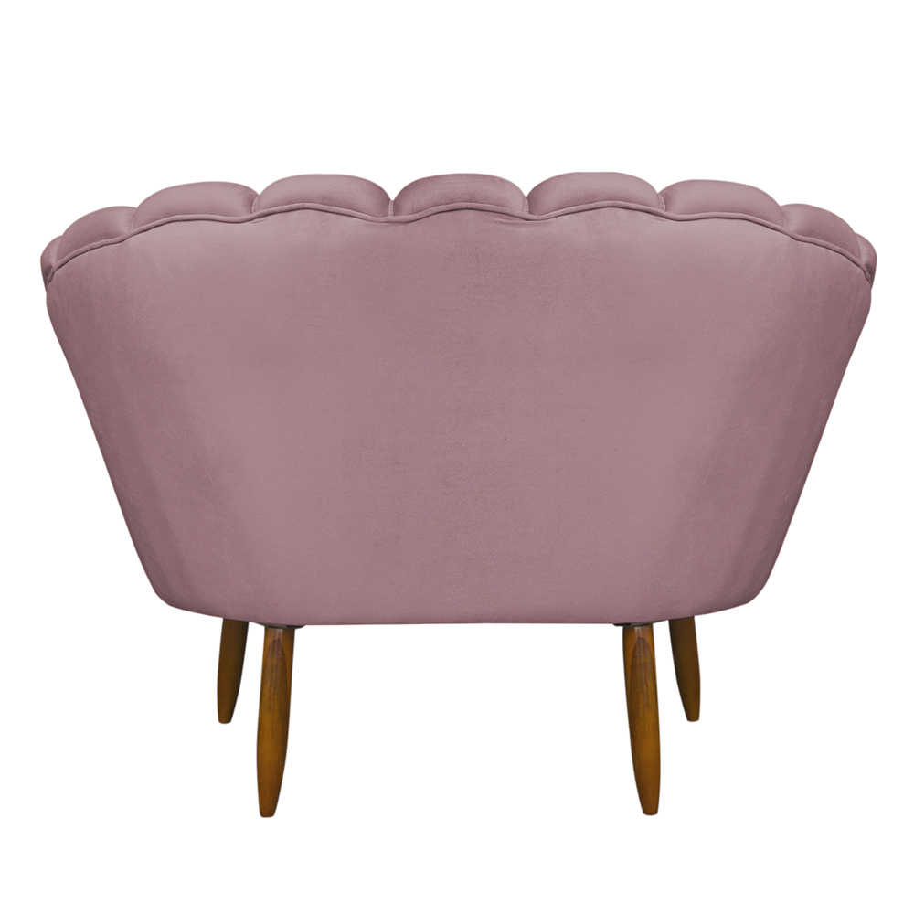 Namoradeira Pétala 2 Lugares Decorativa Veludo Rosê - Montanaris Decor