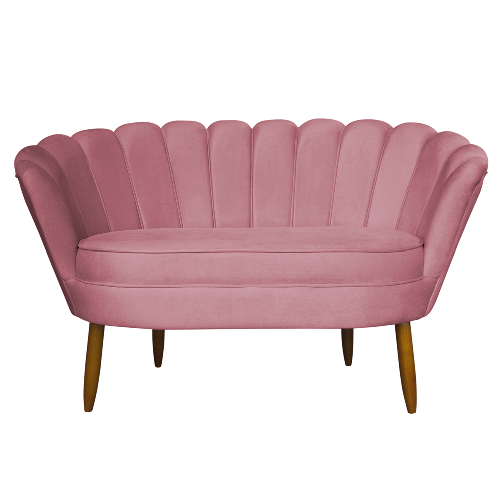 Namoradeira Pétala 2 Lugares Decorativa Veludo Rosa - Montanaris Decor
