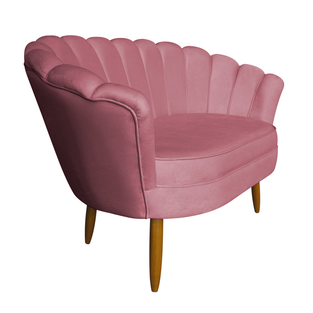Namoradeira Pétala 2 Lugares Decorativa Veludo Rosa - Montanaris Decor