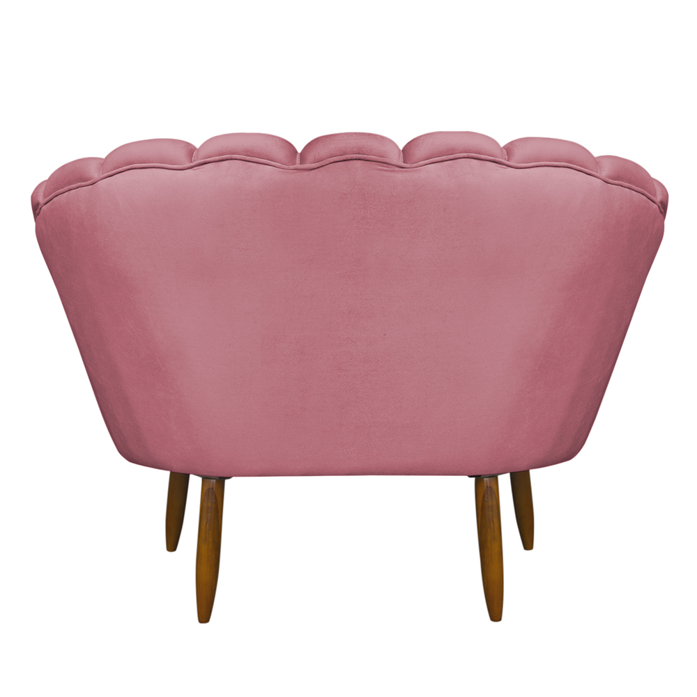 Namoradeira Pétala 2 Lugares Decorativa Veludo Rosa - Montanaris Decor