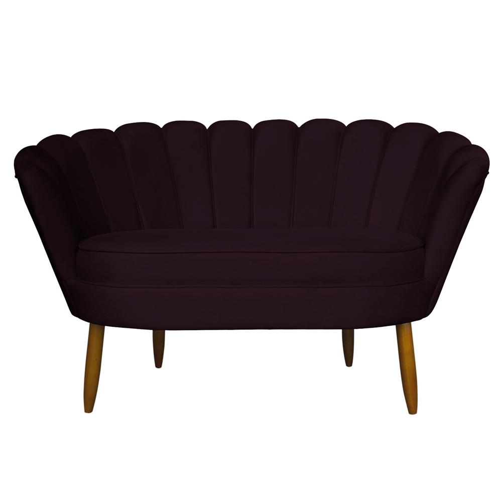 Namoradeira Pétala 2 Lugares Decorativa Veludo Roxo - Montanaris Decor