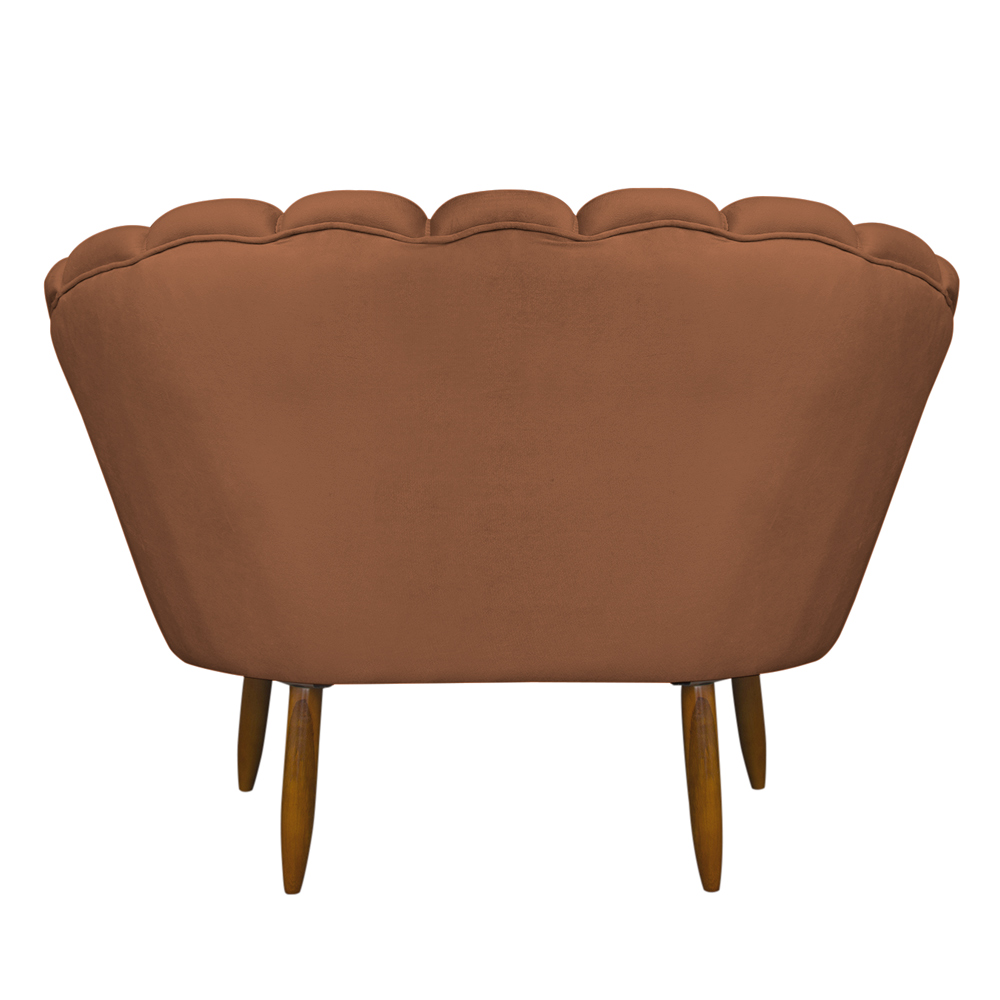 Namoradeira Pétala 2 Lugares Decorativa Veludo Terracota - Montanaris Decor