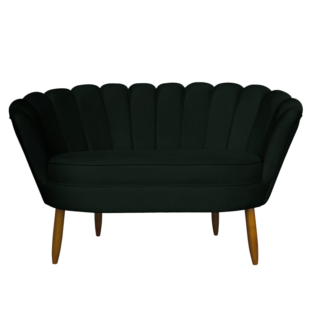 Namoradeira Pétala 2 Lugares Decorativa Veludo Verde - Montanaris Decor