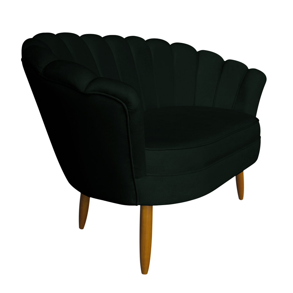 Namoradeira Pétala 2 Lugares Decorativa Veludo Verde - Montanaris Decor