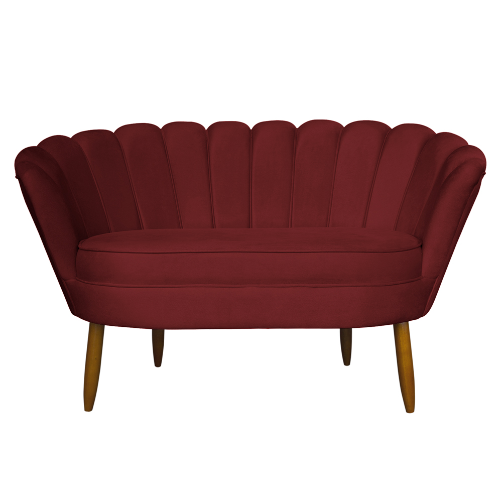 Namoradeira Pétala 2 Lugares Decorativa Veludo Vermelho - Montanaris Decor