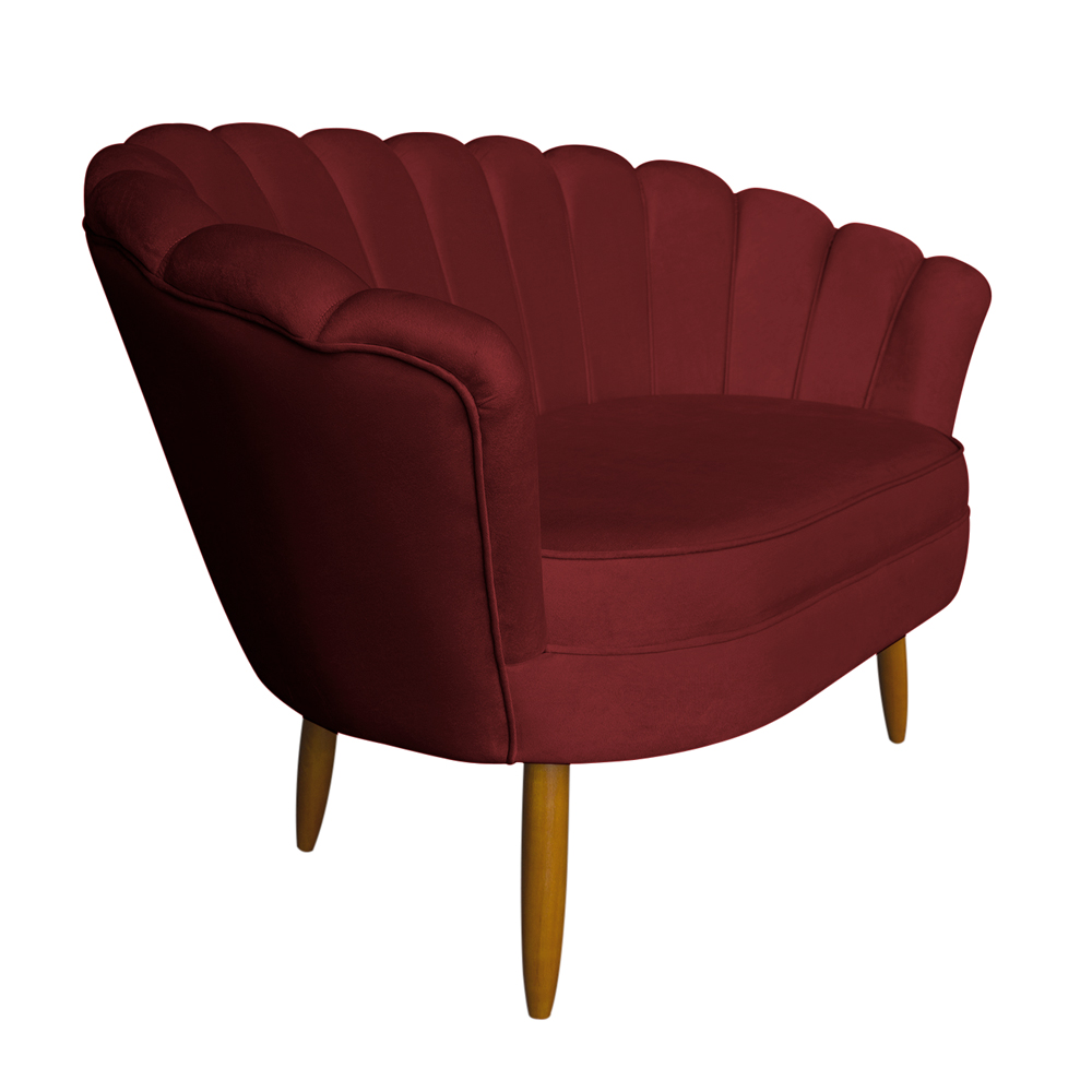 Namoradeira Pétala 2 Lugares Decorativa Veludo Vermelho - Montanaris Decor