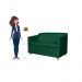 Namoradeira Tilla Suede Verde - Montanaris Decor