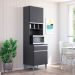 Paneleiro 4 Portas para Cozinha Madrid Cinza - Montanaris Decor
