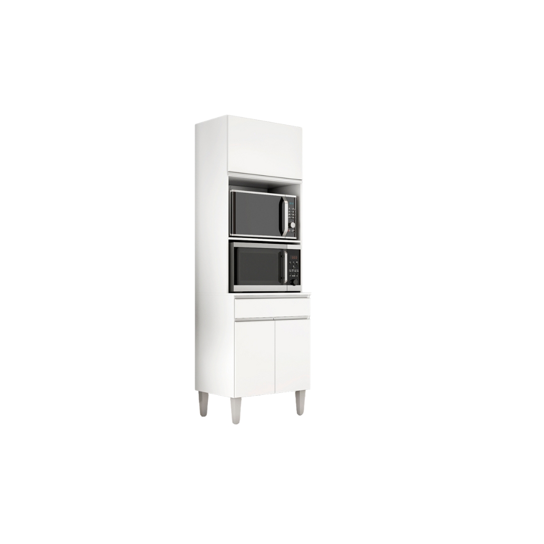 Paneleiro Torre Quente  3 Portas para Cozinha Madrid Branco - Montanaris Decor