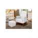Poltrona Amamentação Balanço Canoa Letícia c/Puff Reto Courino Branco - Montanaris Decor