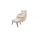 Poltrona Amamentação Balanço com Giro C/Puff Stella Suede  Bege TC-S09   - Montanaris Decor