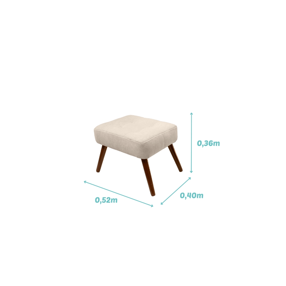 Poltrona Amamentação Balanço com Giro C/Puff Stella Suede  Bege TC-S09   - Montanaris Decor