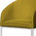 Poltrona Cadeira Banqueta Mia Base Branca Veludo Amarelo - Montanaris Decor