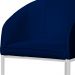 Poltrona Cadeira Banqueta Mia Base Branca Veludo Azul Marinho - Montanaris Decor