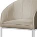 Poltrona Cadeira Banqueta Mia Base Branca Veludo Bege - Montanaris Decor