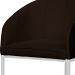 Poltrona Cadeira Banqueta Mia Base Branca Veludo Marrom - Montanaris Decor