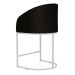 Poltrona Cadeira Banqueta Mia Base Branca Veludo Preto - Montanaris Decor