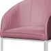 Poltrona Cadeira Banqueta Mia Base Branca Veludo Rosa - Montanaris Decor