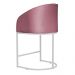 Poltrona Cadeira Banqueta Mia Base Branca Veludo Rosa - Montanaris Decor