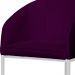Poltrona Cadeira Banqueta Mia Base Branca Veludo Roxo - Montanaris Decor