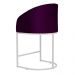 Poltrona Cadeira Banqueta Mia Base Branca Veludo Roxo - Montanaris Decor