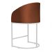 Poltrona Cadeira Banqueta Mia Base Branca Veludo Terracota - Montanaris Decor