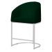 Poltrona Cadeira Banqueta Mia Base Branca Veludo Verde - Montanaris Decor