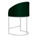 Poltrona Cadeira Banqueta Mia Base Branca Veludo Verde - Montanaris Decor
