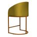 Poltrona Cadeira Banqueta Mia Base Bronze Veludo Amarelo - Montanaris Decor