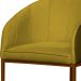 Poltrona Cadeira Banqueta Mia Base Bronze Veludo Amarelo - Montanaris Decor