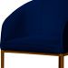 Poltrona Cadeira Banqueta Mia Base Bronze Veludo Azul Marinho - Montanaris Decor
