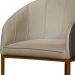 Poltrona Cadeira Banqueta Mia Base Bronze Veludo Bege - Montanaris Decor