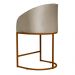 Poltrona Cadeira Banqueta Mia Base Bronze Veludo Bege - Montanaris Decor