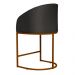 Poltrona Cadeira Banqueta Mia Base Bronze Veludo Grafite - Montanaris Decor