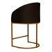 Poltrona Cadeira Banqueta Mia Base Bronze Veludo Marrom - Montanaris Decor