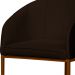 Poltrona Cadeira Banqueta Mia Base Bronze Veludo Marrom - Montanaris Decor
