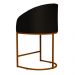 Poltrona Cadeira Banqueta Mia Base Bronze Veludo Preto - Montanaris Decor
