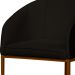 Poltrona Cadeira Banqueta Mia Base Bronze Veludo Preto - Montanaris Decor