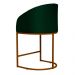 Poltrona Cadeira Banqueta Mia Base Bronze Veludo Verde - Montanaris Decor