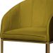 Poltrona Cadeira Banqueta Mia Base Dourada Veludo Amarelo - Montanaris Decor