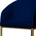 Poltrona Cadeira Banqueta Mia Base Dourada Veludo Azul Marinho - Montanaris Decor