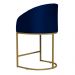 Poltrona Cadeira Banqueta Mia Base Dourada Veludo Azul Marinho - Montanaris Decor