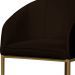 Poltrona Cadeira Banqueta Mia Base Dourada Veludo Marrom - Montanaris Decor