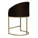 Poltrona Cadeira Banqueta Mia Base Dourada Veludo Marrom - Montanaris Decor